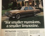 Buick Regal Sedan Vintage 1982  Print Ad Advertisement PA9 - £5.51 GBP