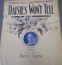 Daisies Won’t Tell, Companion Piece to Sweet Bunch of Daisies. Song word... - $15.00