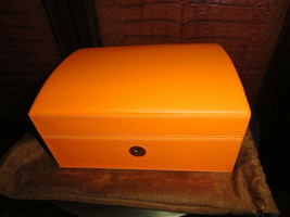 Brizard and Co. La Casita de Puros Mini Humidor in Racing Orange Leather... - $545.00
