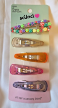 Scunci Snap Clips 5 Clips 2 Sets Solids &amp; Fruits 10 Pieces Total Hair Clips - $14.50