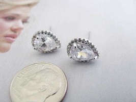 Wedding Earrings Cubic Zirconia Earrings Wedding Jewelry Bridal Accessory Bridal - £20.78 GBP
