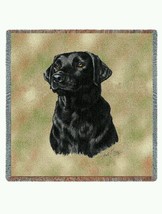 Pure Country 1137-LS Labrador Retriever Black Blanket Canine on Beige 54&quot;X54 - £29.88 GBP