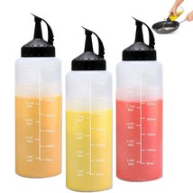 3Pcs Plastic Squeeze Condiment Bottles 12oz; Oil Dispenser Bottle; Refillable Wi - £12.13 GBP