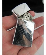 RARE Zippo Lighter NEVER ENGRAVED! 1974 slim ARGYLE STRIPE vintage monogram - $29.99