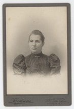 Antique Circa 1880s Cabinet Card Beautiful Young Woman Fredricks Brooklyn, NY - £7.46 GBP