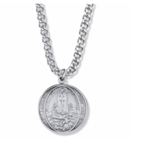 PEWTER OUR LADY FATIMA MEDAL NECKLACE AND CHAIN - £31.85 GBP