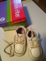 Stride Rite KIDS SRT White Leather Grayson Shoes Size 5.5W Boys - £14.07 GBP