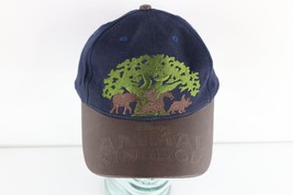 Vintage 90s Disney Animal Kingdom Spell Out Leather Trim Strapback Hat C... - $108.85
