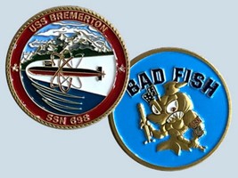 Navy Uss Submarine Bremerton SSN-698 Bad Fish Challenge Coin - £31.96 GBP