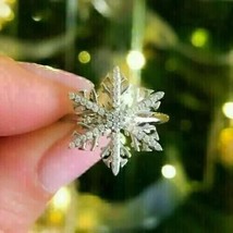 1Ct Round Cut Lab Created Diamond Snowflake Wedding Ring 14K White Gold ... - £122.46 GBP