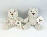 TWO Baby Gap Brannan White Gray Teddy Bear Plush Stuffed Bear Sewn Eyes ... - $21.99