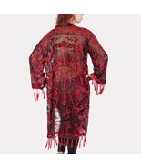 RED AND BLACK ARTDECO STEVIE NICKS STYLE VELVET MUCHA GYPSY BOHO DELUXE ... - $5,428.44 MXN