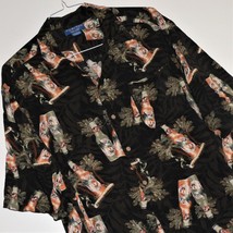 Mens Tropical Hawaiian Shirt ~ Sz 2XL / Xxl ~ Sportfish &amp; Beer &amp; Palm Trees ~ Vg - £12.45 GBP
