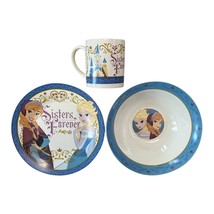 Disney Frozen “Sisters Forever” 3-Piece Ceramic Dish Set – Plate, Bowl &amp;... - $25.00