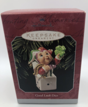 Vintage Christmas Keepsake Ornament Hallmark 1998 Good Luck Dice Clover Decor - £4.42 GBP