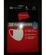 2 packages - Hanes 100% Cotton Fabric Face Mask Reusable White 10 ct. pack - $27.90