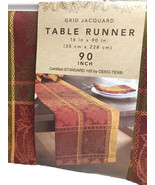 Pumpkin Grid Jacquard 90-inch Autumn Fall Table Runner-Bed Bath &amp; Beyond... - $39.48