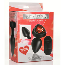 Booty Sparks 28X Silicone Vibrating Red Heart Anal Plug W/ Remote Small - £56.21 GBP