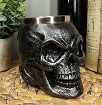 Ebros Dark Silver Immortal Skull Coffee Mug Demon Beer Stein Tankard 14oz - £20.29 GBP