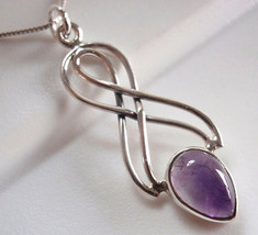 Amethyst Double Infinity 925 Sterling Silver Necklace Corona Sun Jewelry - £14.77 GBP