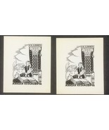 2 - Okhrim Sudomora Ex Libris Bookplates for Mykoly Kuzmovych, Ukraine - $41.11 CAD