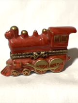 Limoges Porcelain Trinket Box Train Locomotive Peint Main France PP - £70.02 GBP