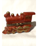 Limoges Porcelain Trinket Box Train Locomotive Peint Main France PP - £70.07 GBP