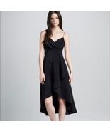 Amanda Uprichard Kiana 100% Silk High Low Dress in Black Size Small - $726.24 MXN
