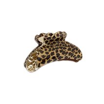 [Set Of 3] Fashion Leopard Large Jaw Clip Hair Styling Claws, 3.7 inches, BROWN