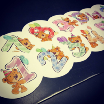 Teddy bear themed monthly bodysuit baby stickers - £6.37 GBP