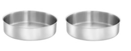 2 European Stainless Steel Round Oven Tray Set Backing &amp;Cooking Tray 28 ... - $142.50
