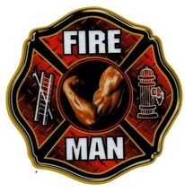 FIRE MAN  Full Color REFLECTIVE FIREFIGHTER DECAL - 4&quot; x 4&quot; - $1.48