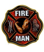 FIRE MAN  Full Color REFLECTIVE FIREFIGHTER DECAL - 4&quot; x 4&quot; - £1.16 GBP