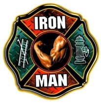 IRON MAN  Full Color Highly REFLECTIVE Firefighter Maltese Cross Decal - $2.97