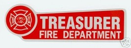 FIRE DEPARTMENT TREASURER Highly Reflective Decal with Maltese Cross - $1.49