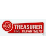 FIRE DEPARTMENT TREASURER Highly Reflective Decal with Maltese Cross - £1.16 GBP