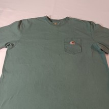 Carhartt K126 Original Fit Men's Green Cotton Long Sleeve T-Shirt Size 2XL Tall image 9