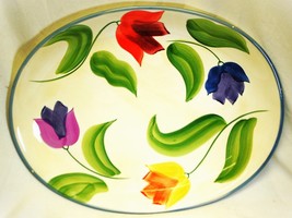 Platter Hand Painted Tulips Ex-Large WCL - £68.46 GBP