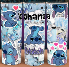 Stitch Cartoon Ohana means Family Cup Mug Tumbler 20oz with lid and straw - £16.19 GBP