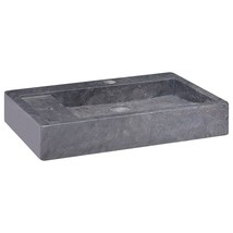 vidaXL Modern Black Marble Sink 22.8"x15.4", Large Basin with Faucet Hole - $190.99