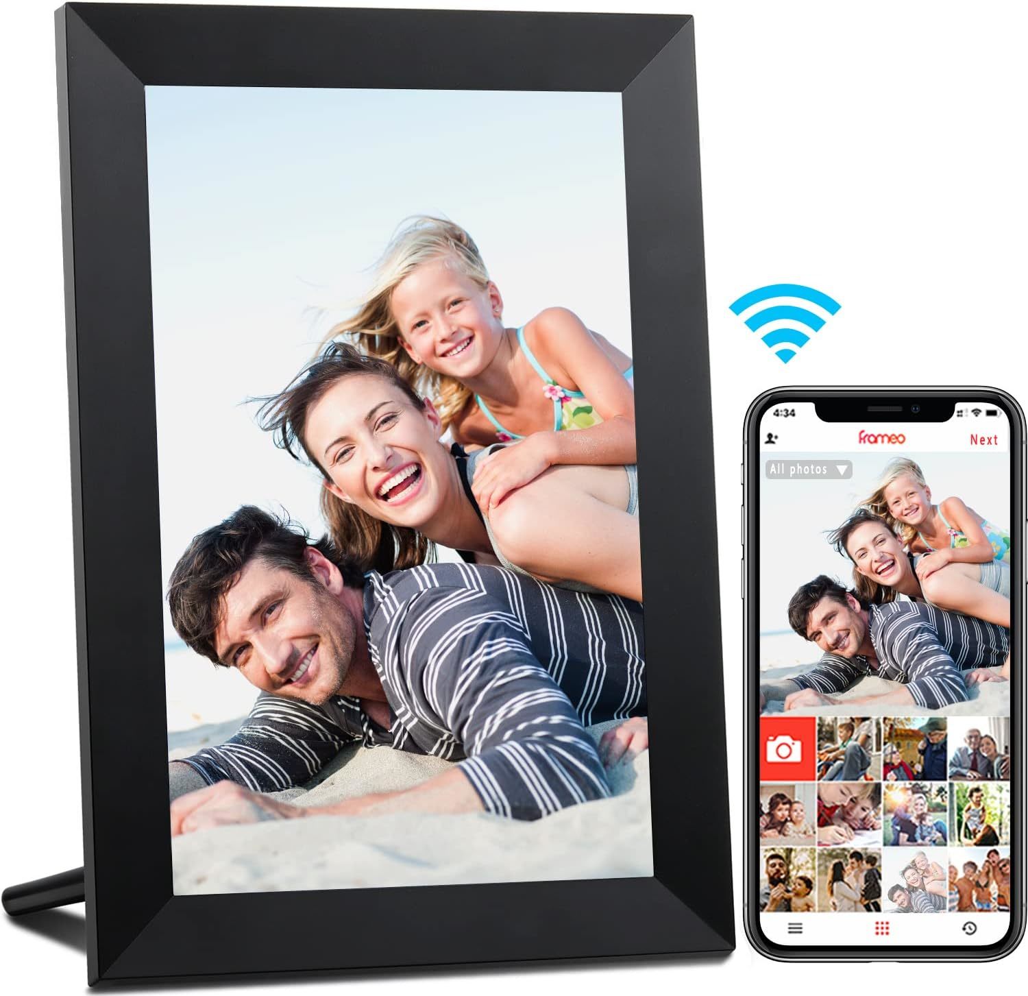 Aeezo 10In Wifi Digital Photo Frame, Ips Touch Screen Smart Cloud Photo ... - $47.97