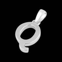 Block Letter Initial Q Pendant Necklace Solid 925 Sterling Silver - £12.97 GBP