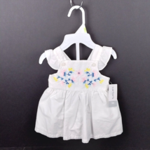 Carter&#39;s 2 Piece Infant Baby White Embroidered Cotton Floral Dress Size ... - £15.21 GBP