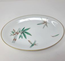 Noritake China Canton (5027) Small Platter 12&quot; x 8&quot; Bamboo Gold Rimmed MINT - £13.39 GBP