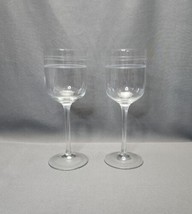 Crystal Wine Glasses Modern Stripe Cut Glass Hand Blown Wine Goblets 14 ... - $24.75