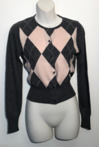 Central Park West Cashmere &amp; Silk Cardigan Size M Pink&amp; Gray - £14.98 GBP