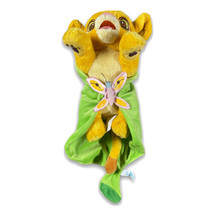 Disney Parks Babies Lion King Baby Simba Plush Attached Leaf Blanket 10&quot; WDW EUC - $19.79