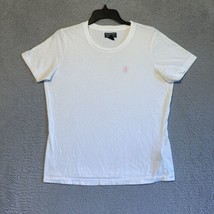 Polo Jeans Co T-Shirt Women&#39;s XL White Pink Logo Short Sleeve Cotton Pul... - £11.61 GBP