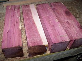 Four (4) Eastern Red Cedar Turning Blocks Lumber Lathe Wood 3 X 3 X 12&quot; - £42.94 GBP