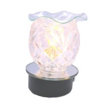 Crystal Clear Diamond Glass Design Plug-in Aroma Warmer and Night Light ... - £15.18 GBP